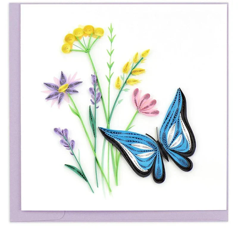 Quilled Butterfly & Wildflowers Card