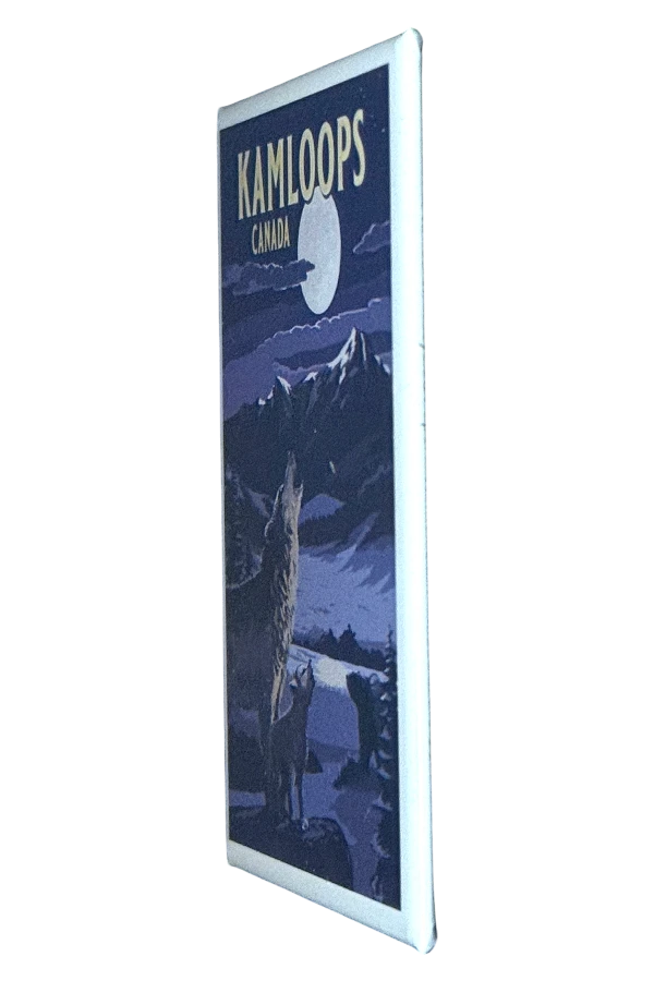 Kamloops Magnet Wolf And Mountains