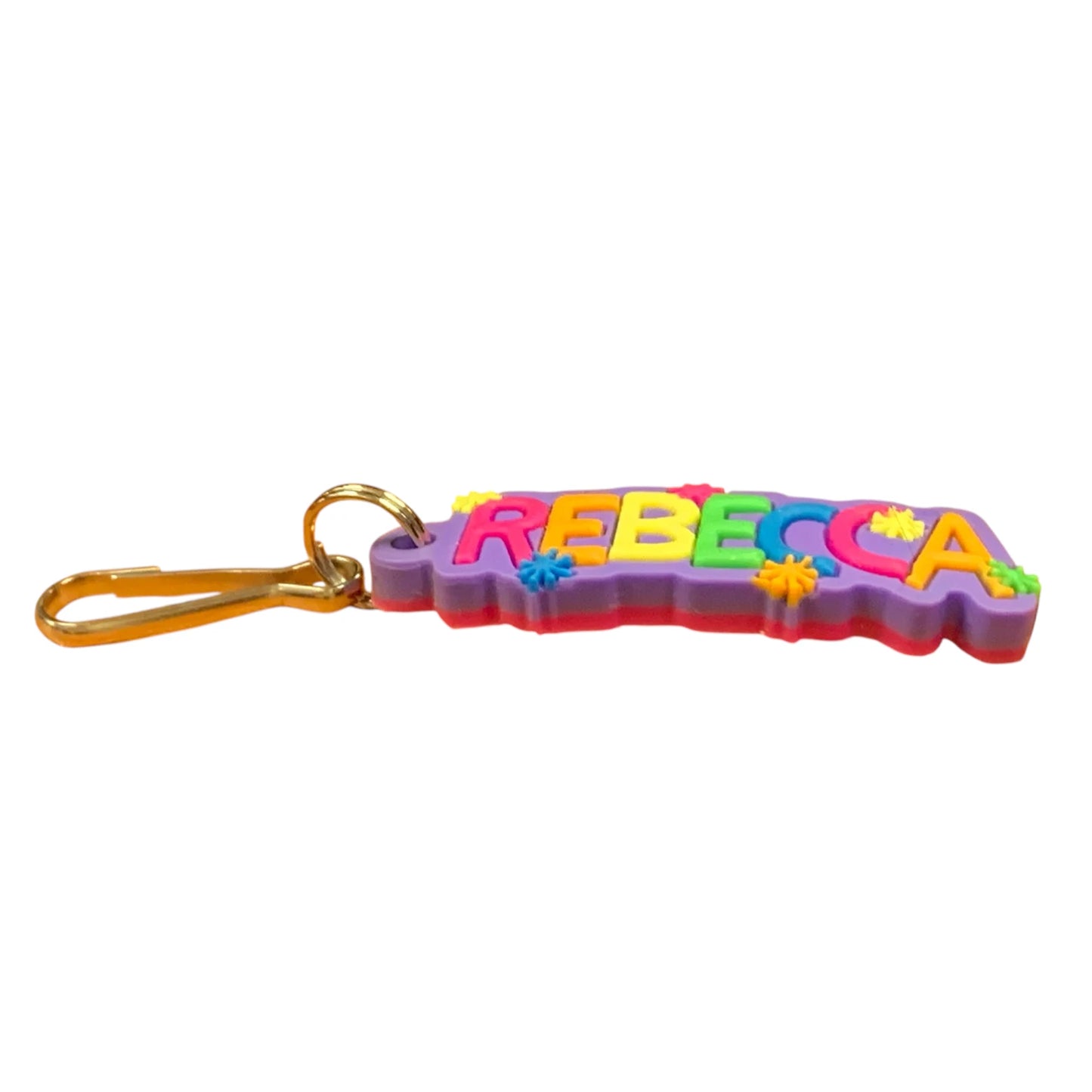 Colourful Name Keychain Rebecca (Purple)