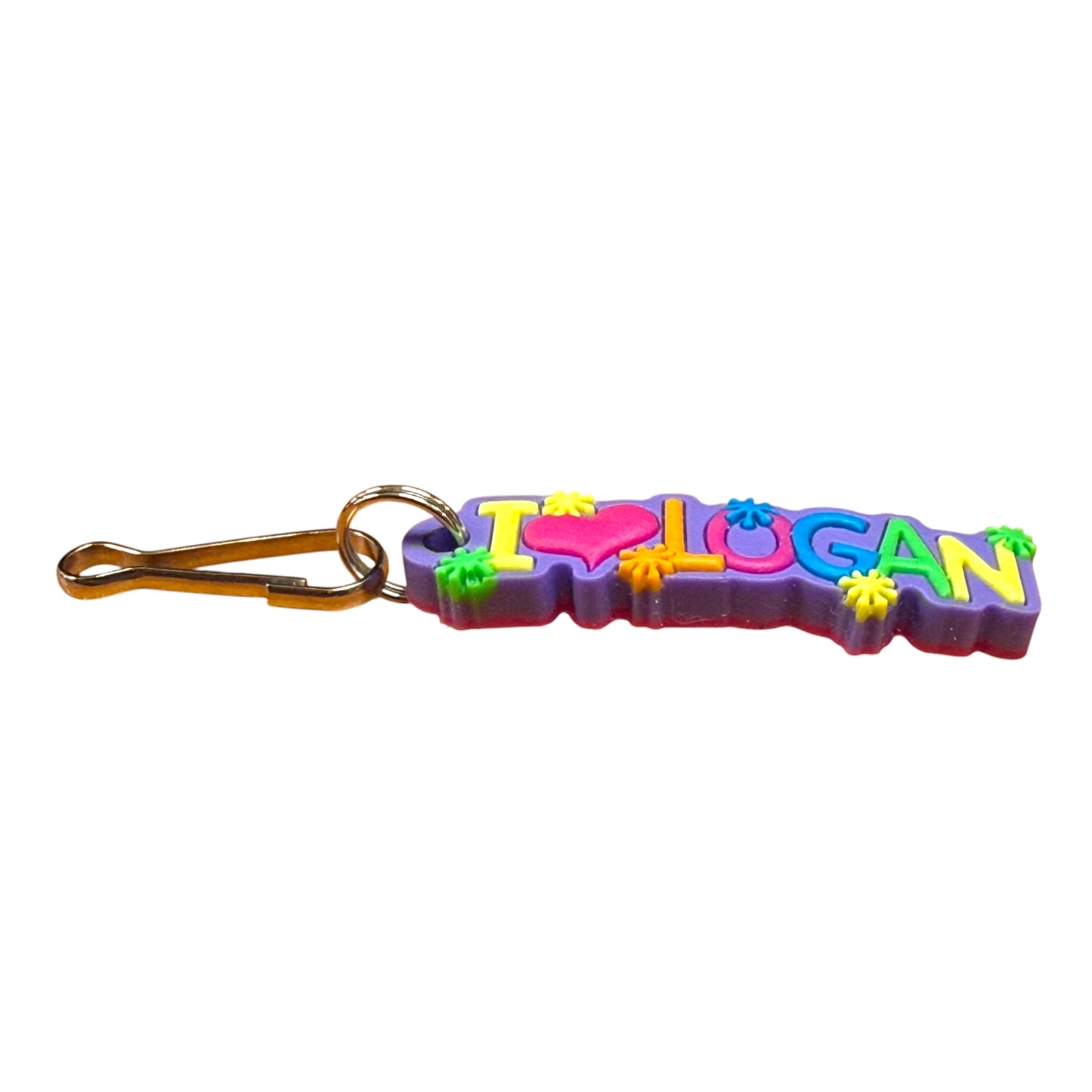 Colourful Name Keychain I š Logan (Purple)