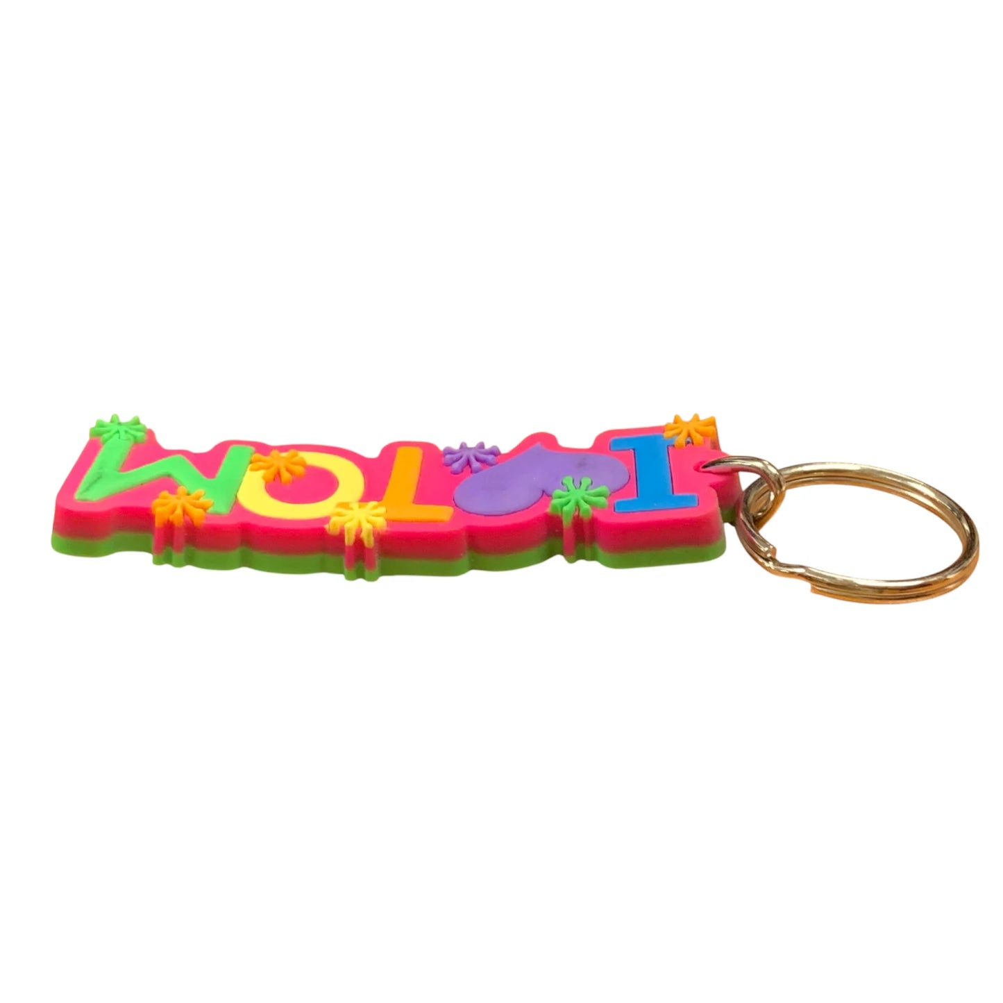 Colourful Name Keychain I š Tom (Pink)