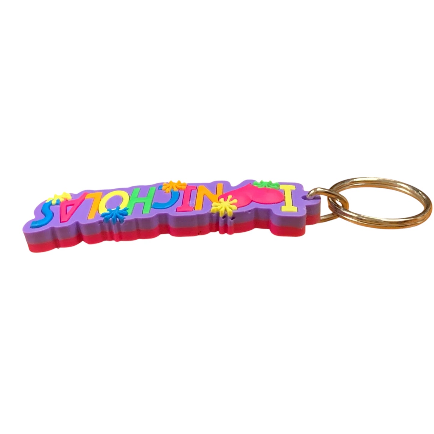 Colourful Name Keychain I š Nicholas (Purple)