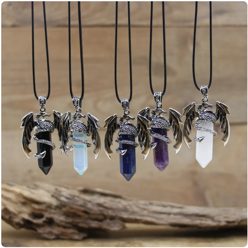 Obsidian Dragon Necklace