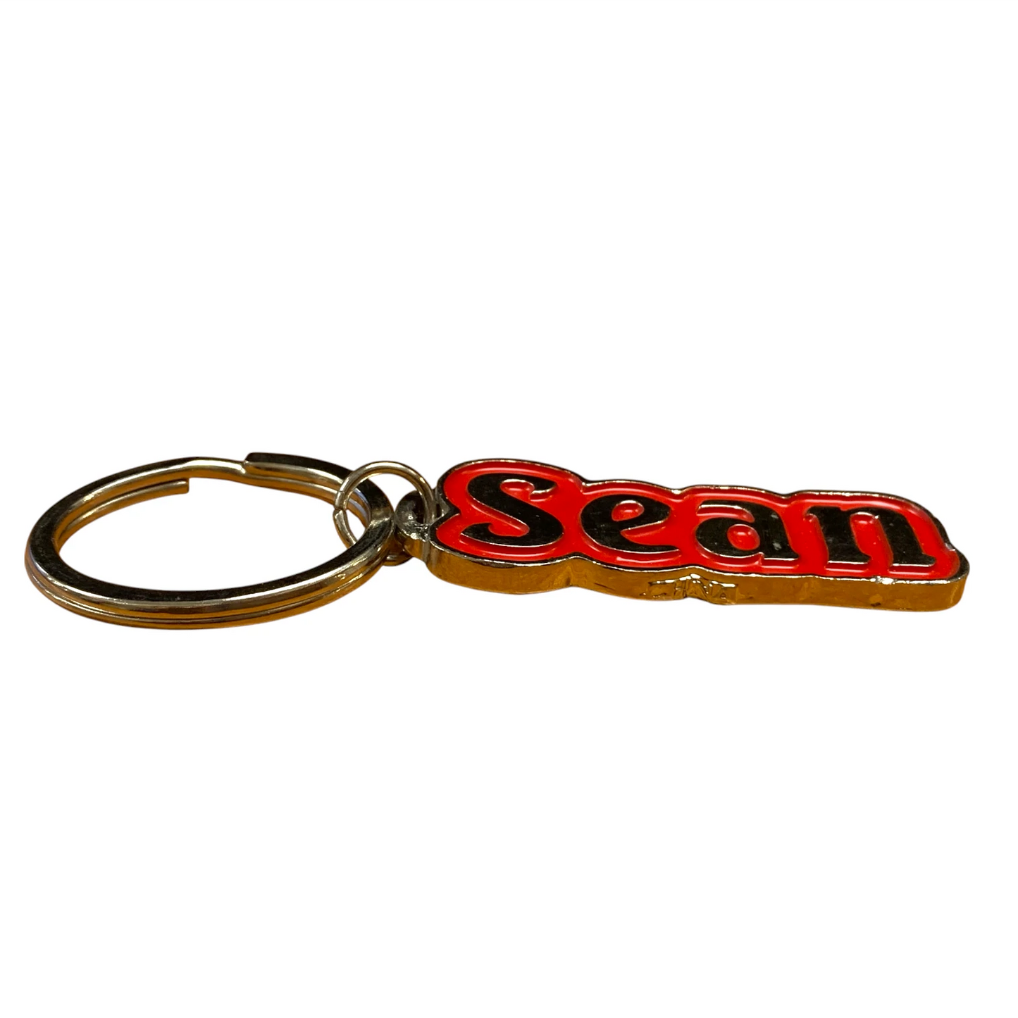 Metal Name Keychain Sean (Red)