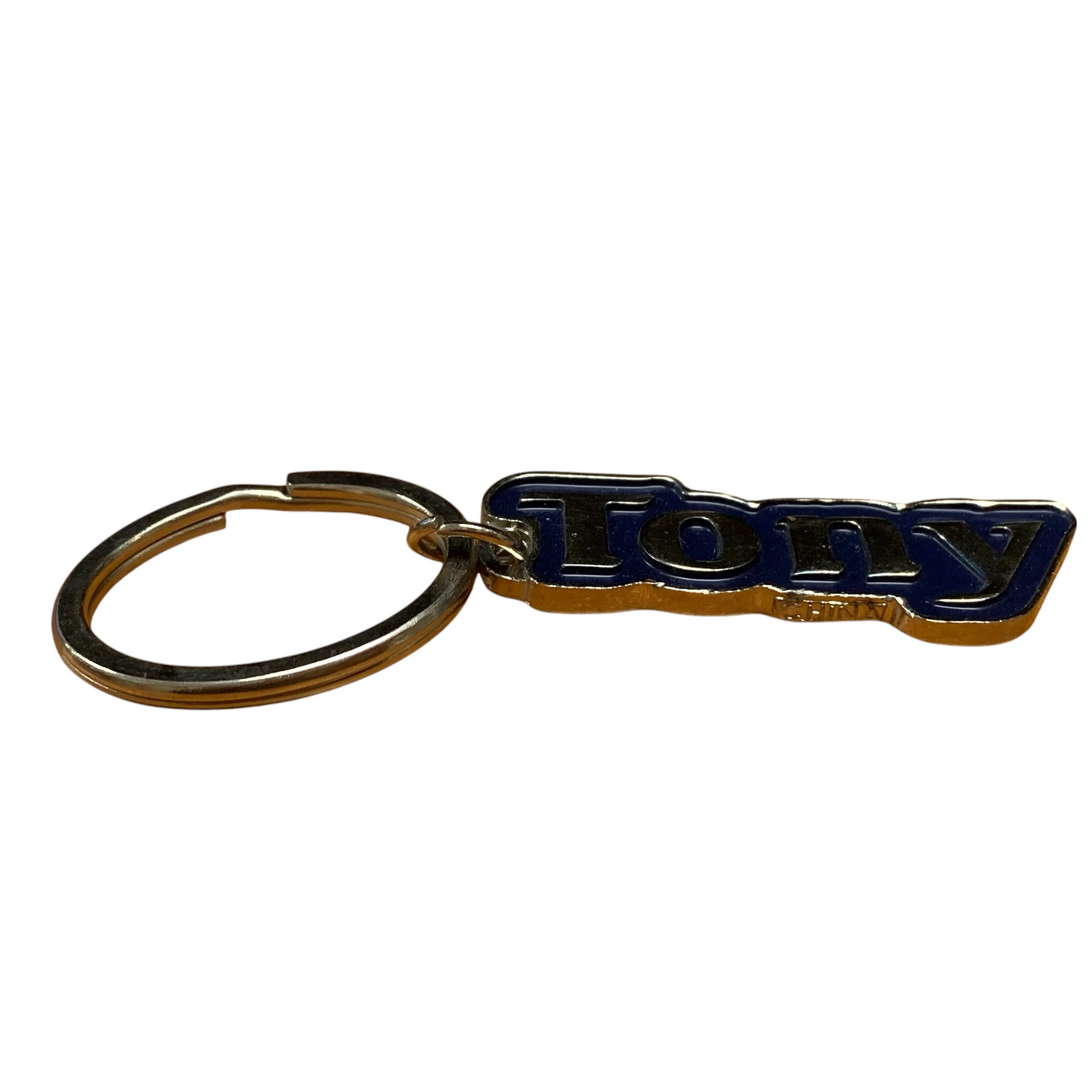 Metal Name Keychain Tony (Navy)