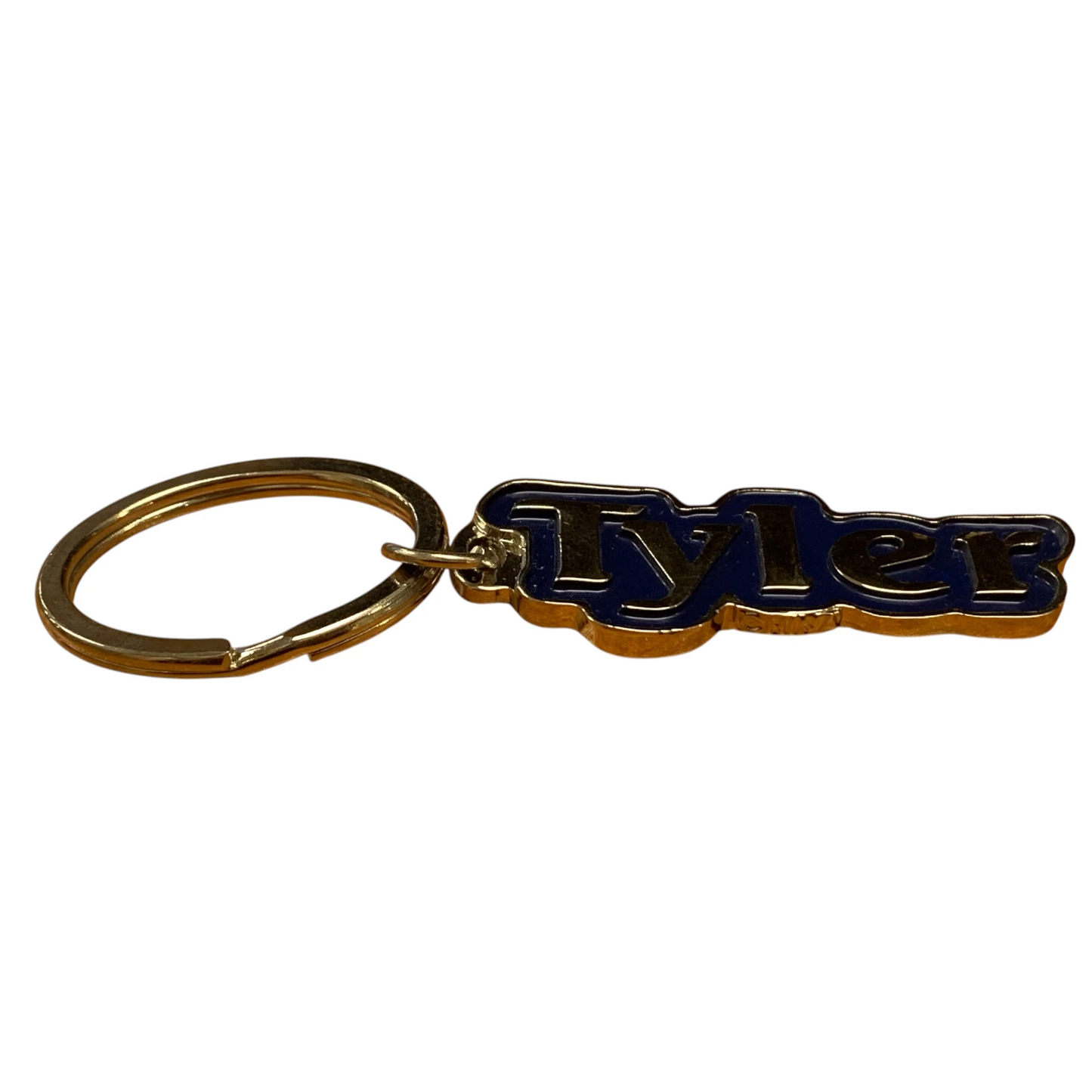 Metal Name Keychain Tyler (Navy)