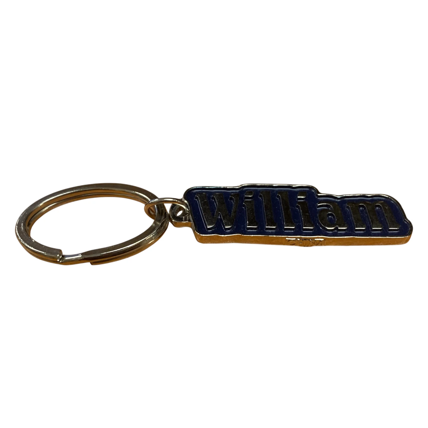 Metal Name Keychain William (Navy)