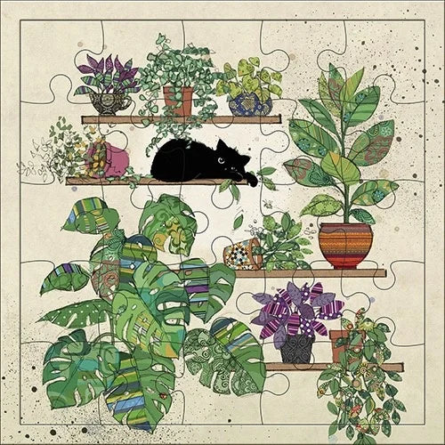 Black Kitty Puzzle Card