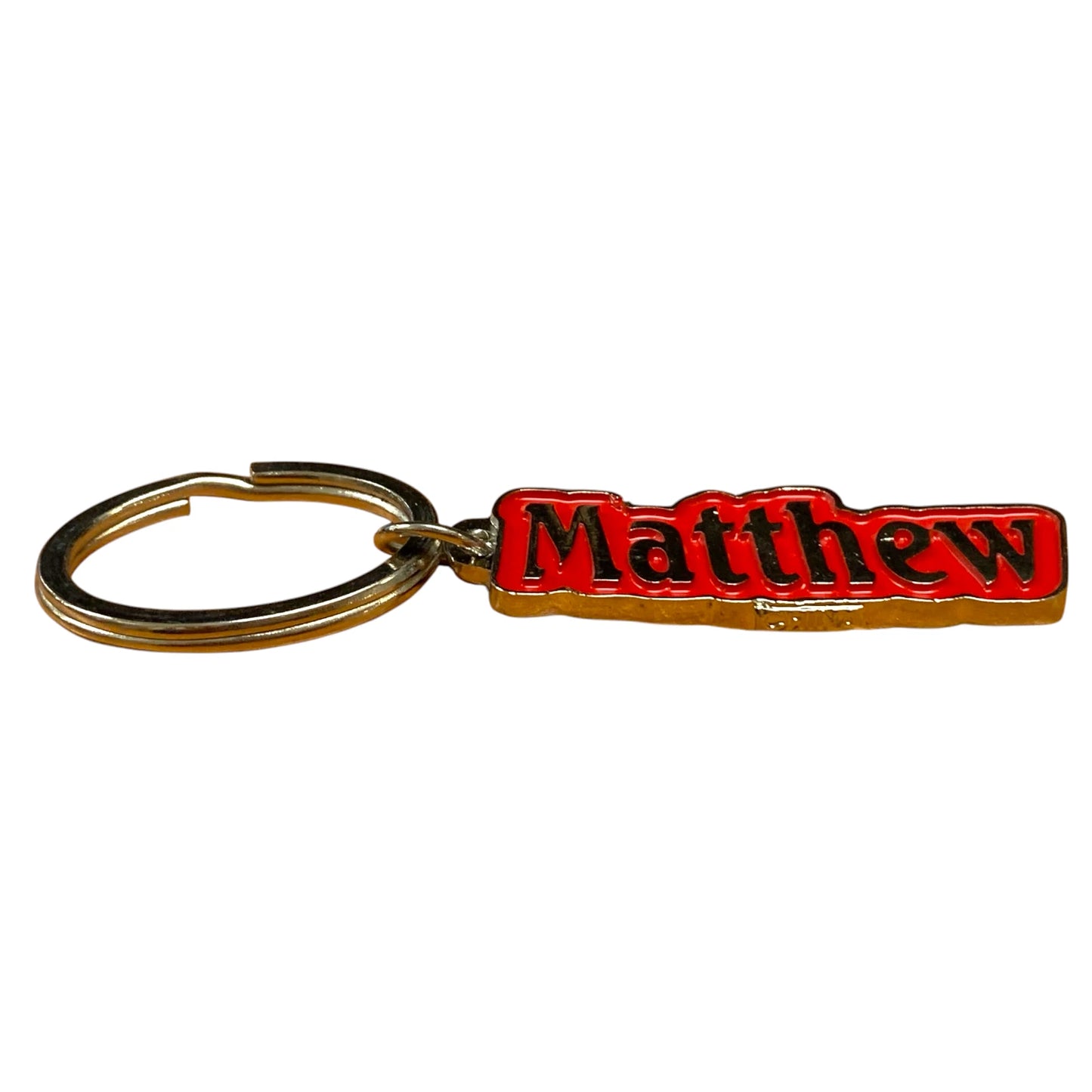 Metal Name Keychain Matthew (Red)