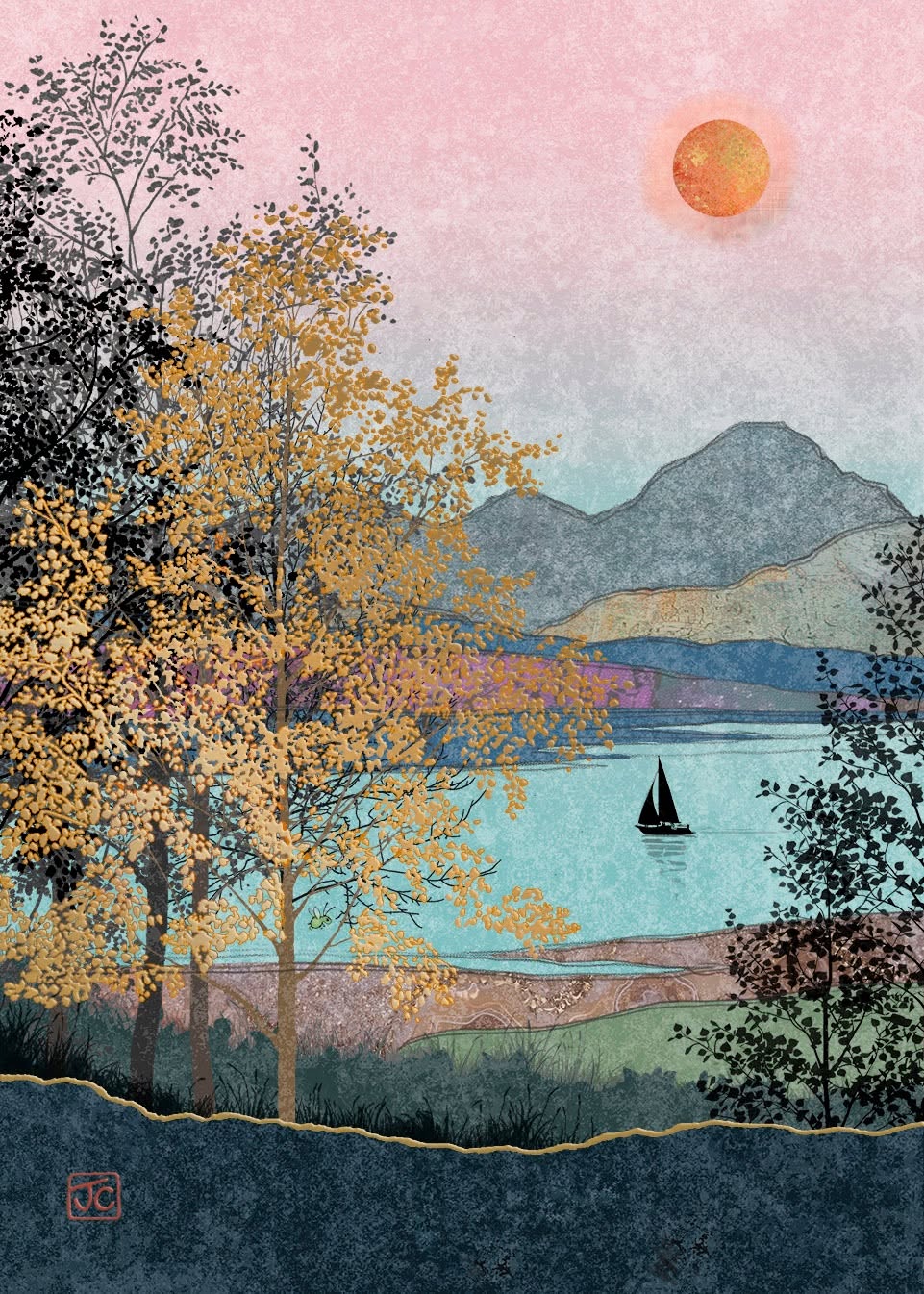 Bug Art Boat Lake Card