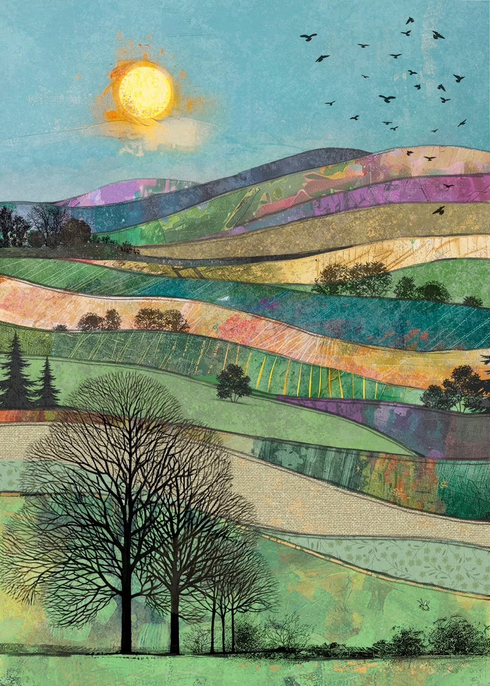 Bug Art Fields Card
