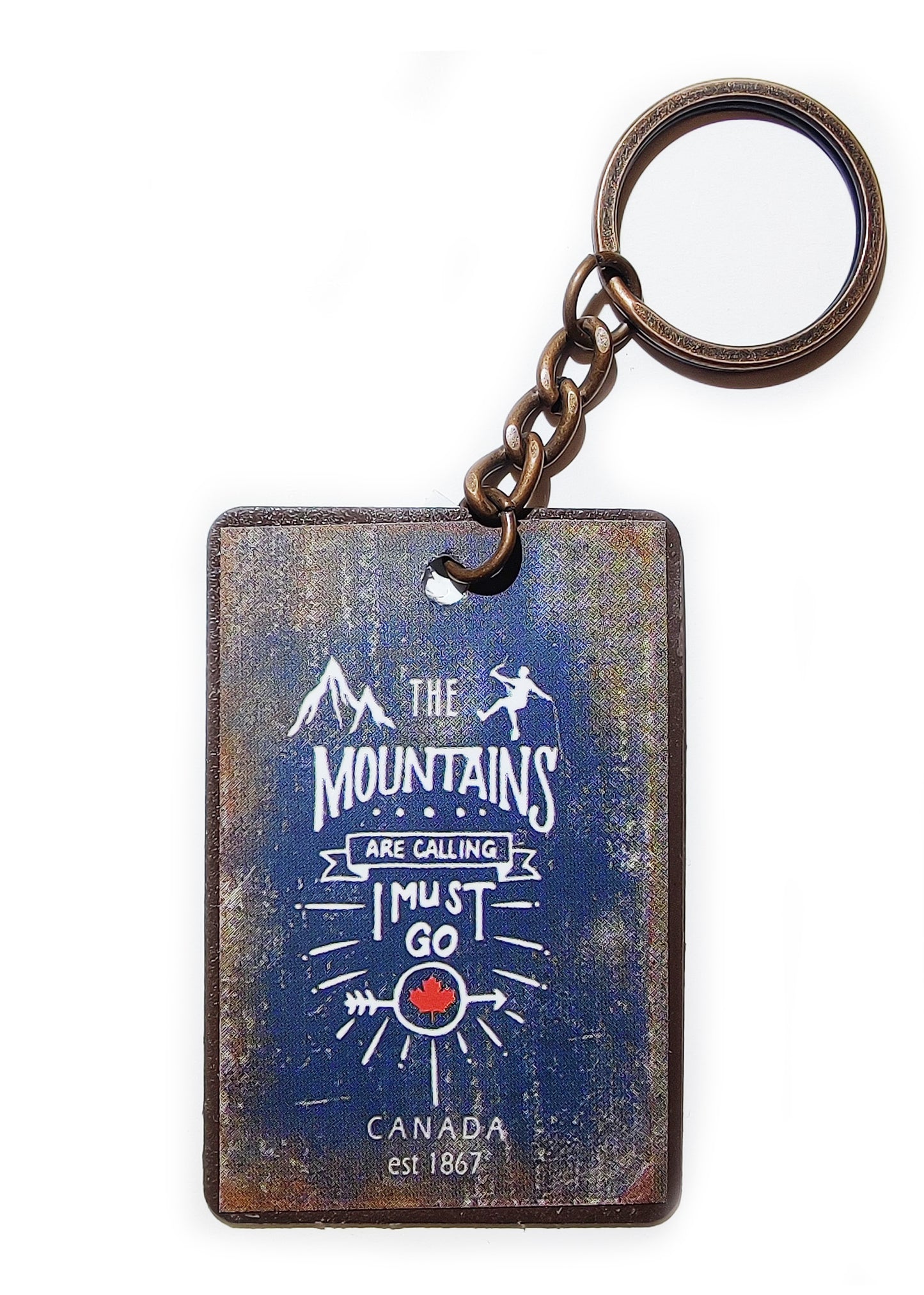 Canada Metal Keychain Mountains
