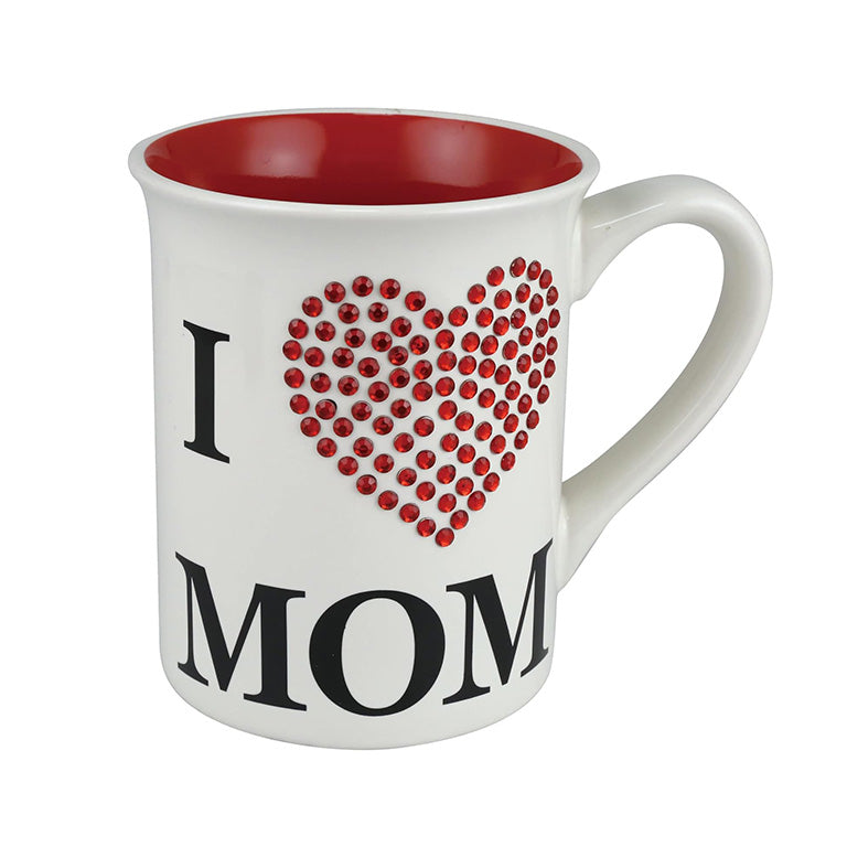 I heart Mom Rhinestone Mug