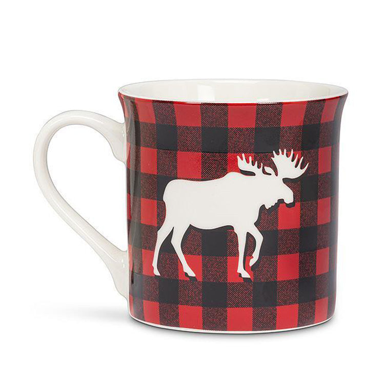 Buffalo Check Moose Mug