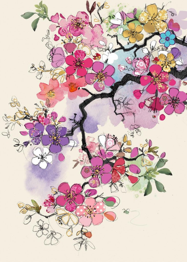 Bug Art Pink Blossom Card