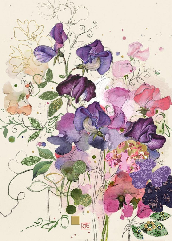 Bug Art Sweet Peas Card