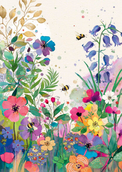 Bug Art Colourful Meadow Card