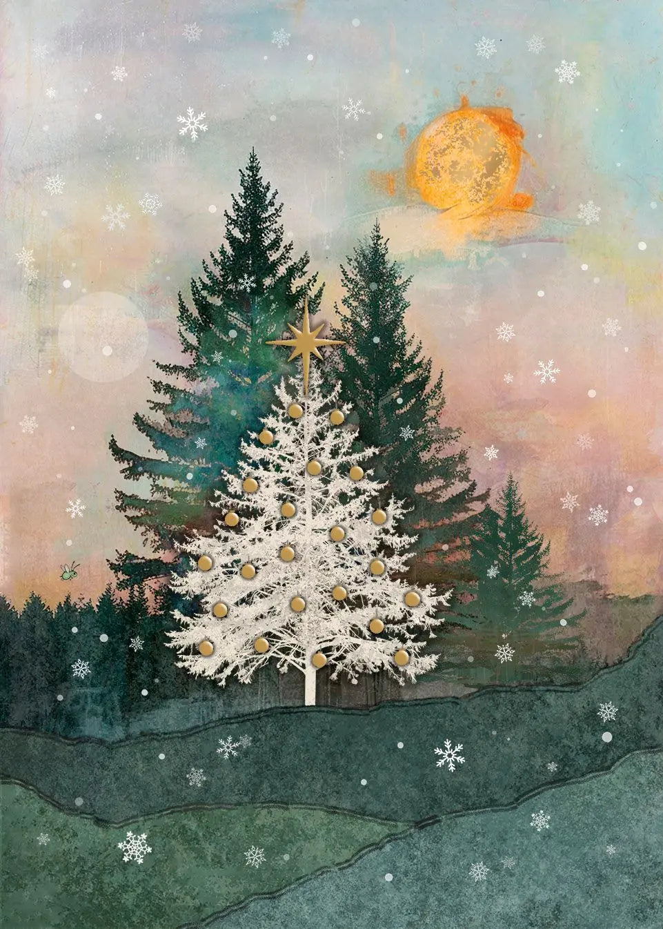 Bug Art Winter Trees Card