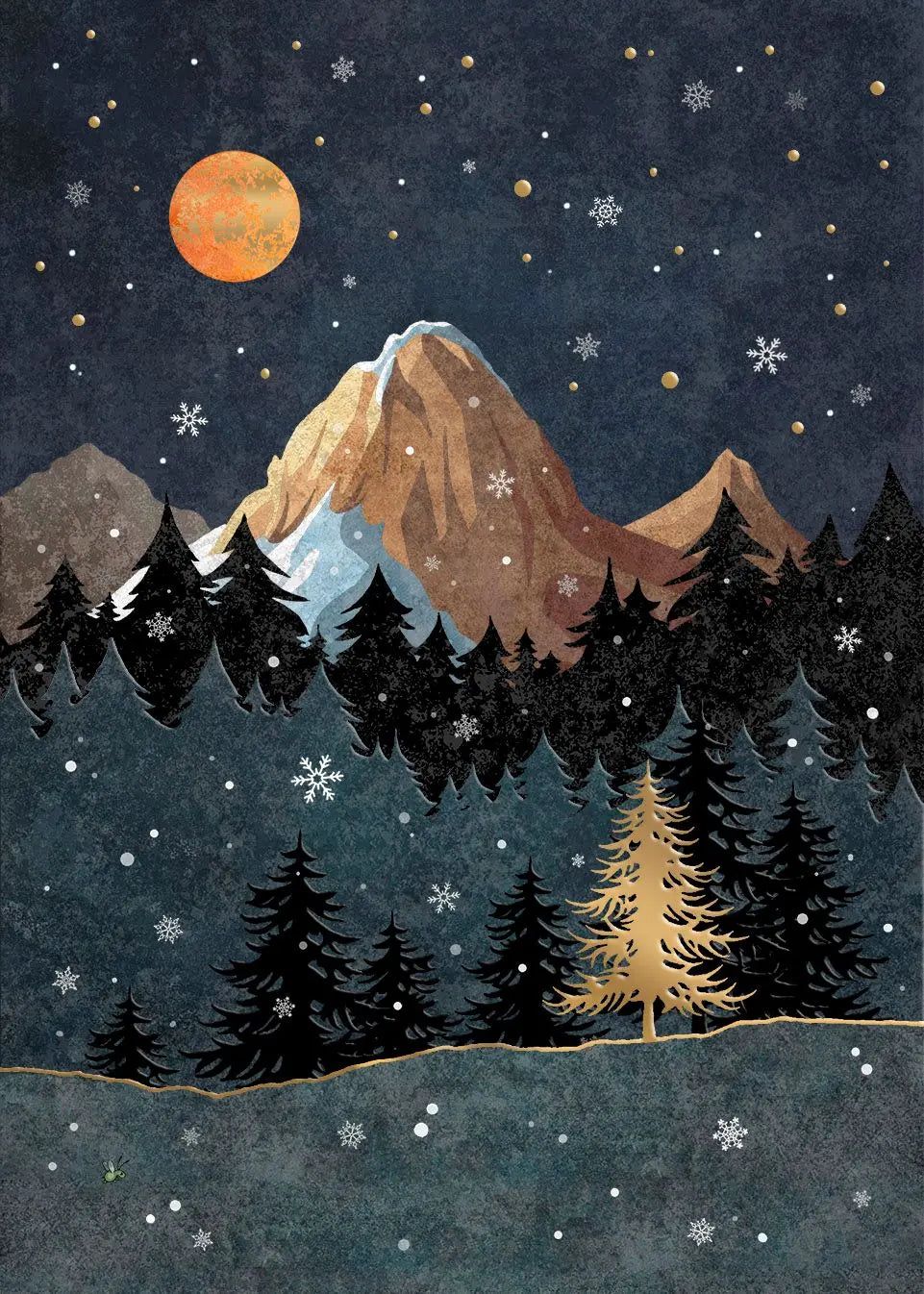Bug Art Winter Mountains Card