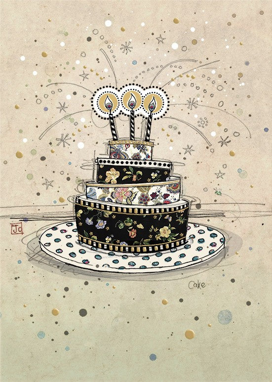 Bug Art Birthday Cake Card
