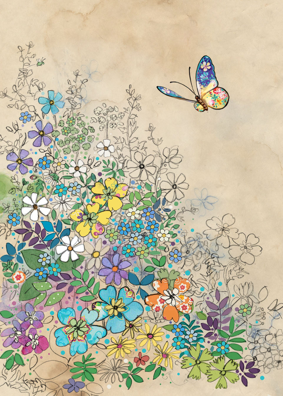 Bug Art Garden Butterfly Card