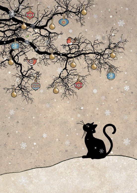 Bug Art Cat and Robins Card