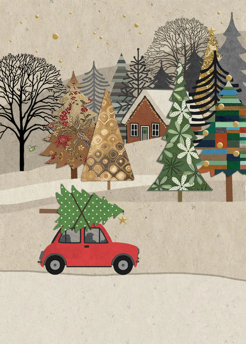 Bug Art Red Car Card