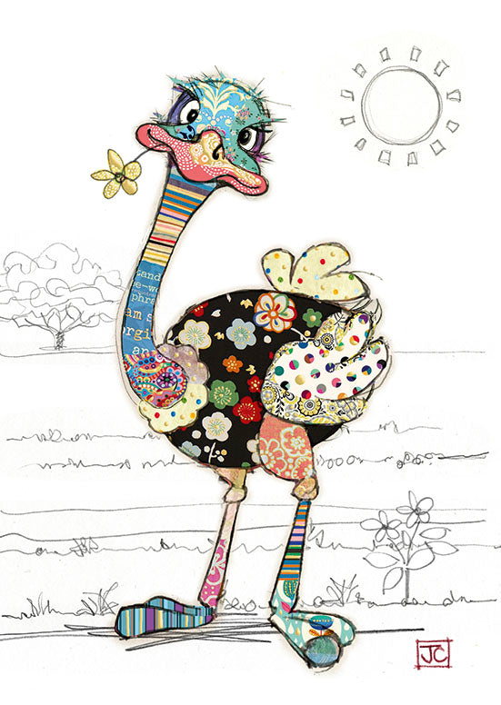 Bug ArtOzzie Ostrich Card