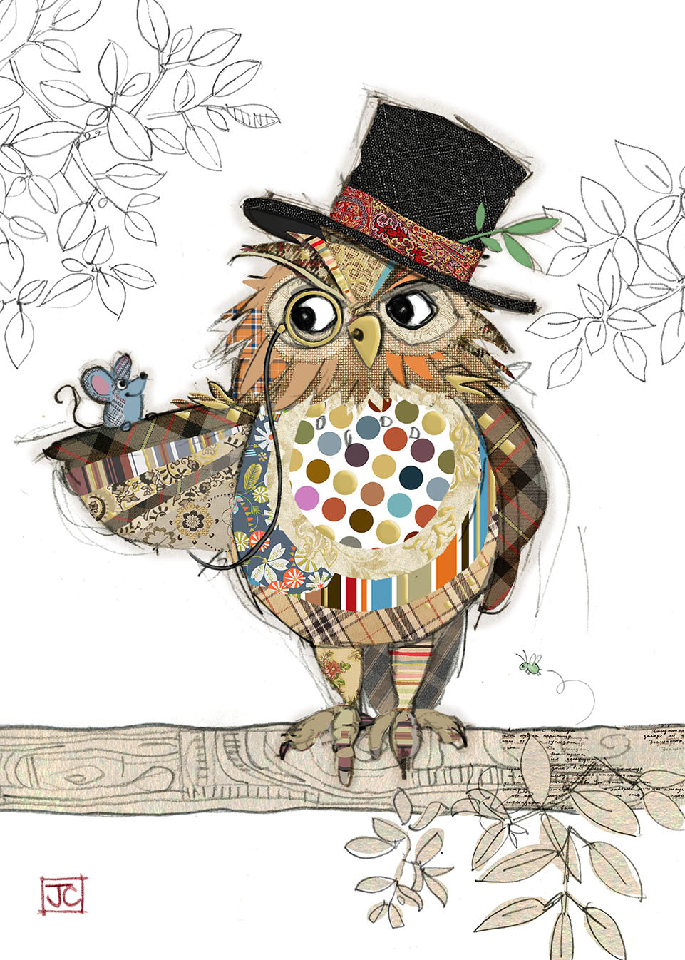 Bug Art Oswald Owl Card