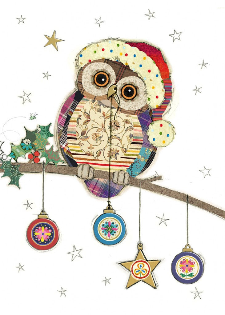 Bug Art Owl Baubles Card
