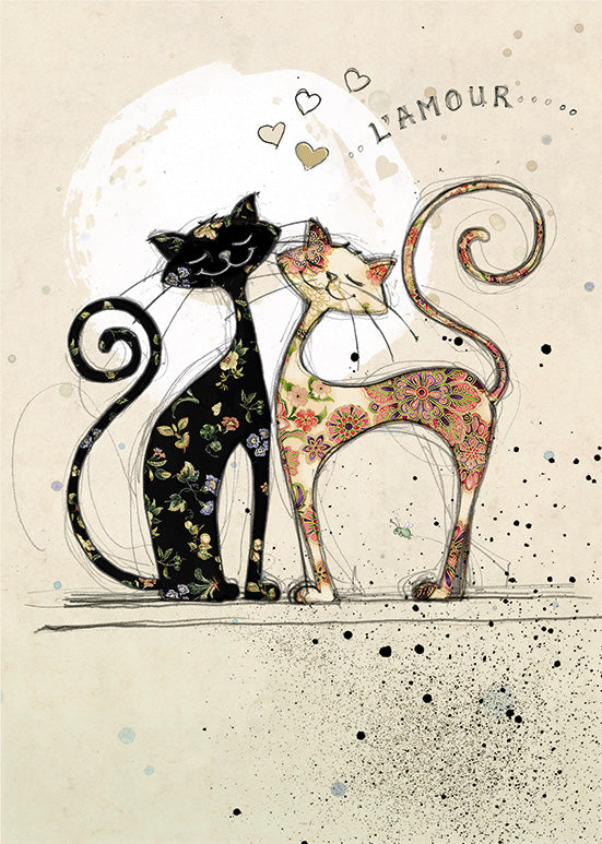 Bug Art Two Love Cats Card