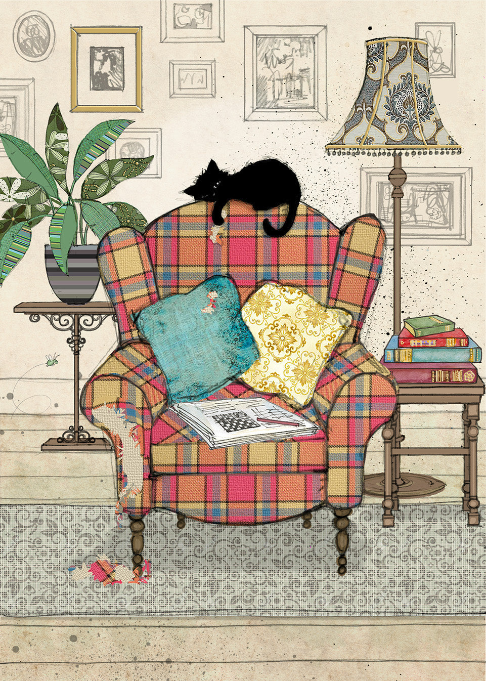Bug Art Chair Kitty Card