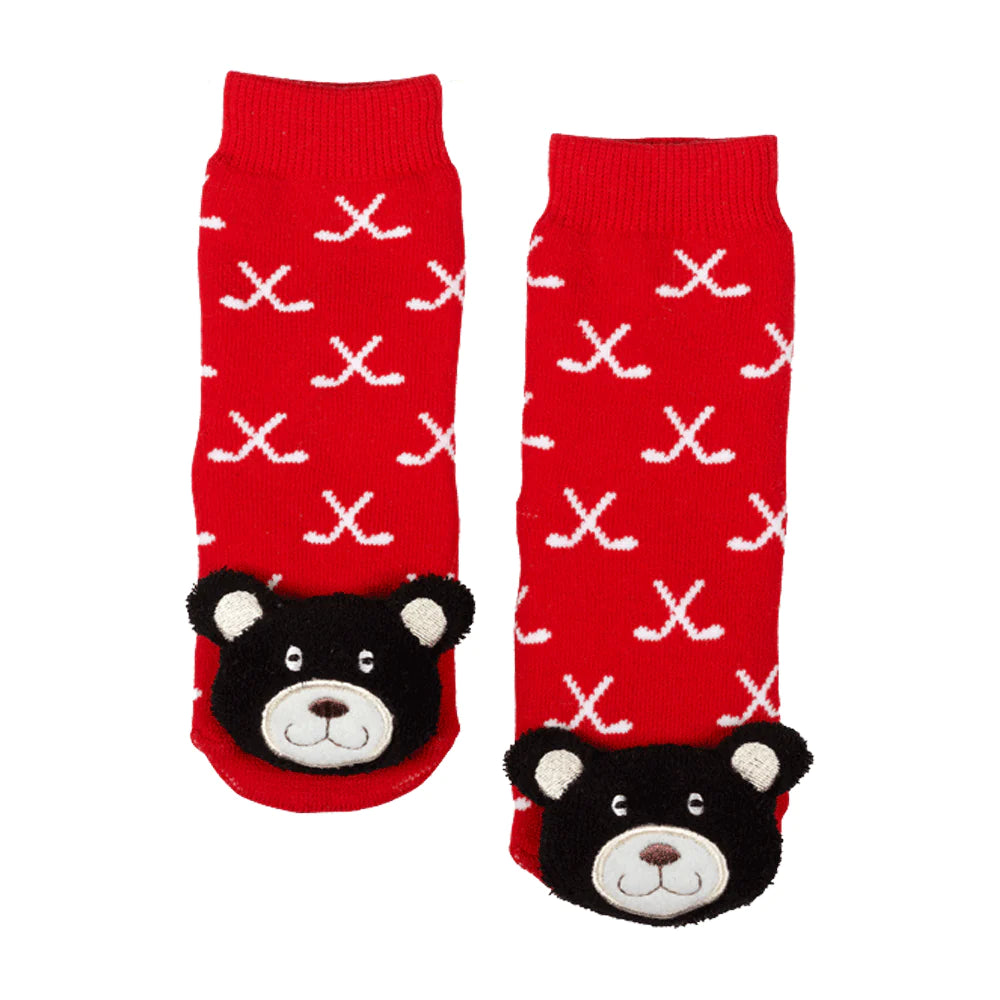 Baby Socks Hockey Stick Black Bear