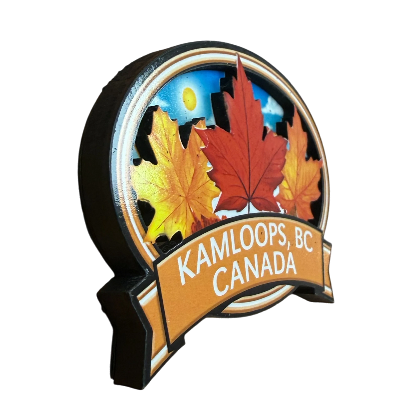Kamloops 2D Magnet Maple Leaves