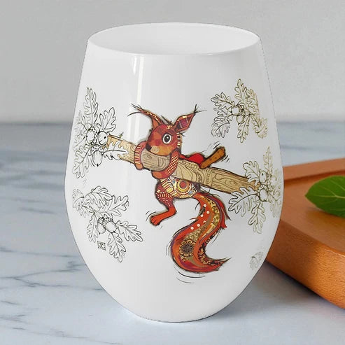 Squirrel Stemless Wine Glass