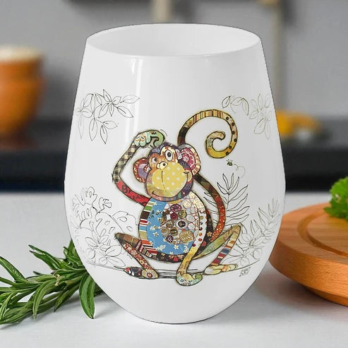 Monkey Stemless Wine Glass