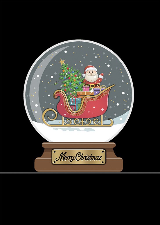 Bug Art Sleigh Globe Card