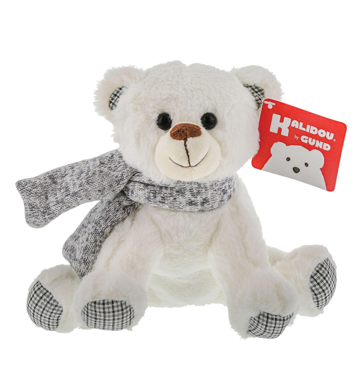 Kalidou White Bear with Gray Scarf