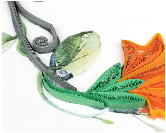 Quilled Hummingbird Swing Greeting Card