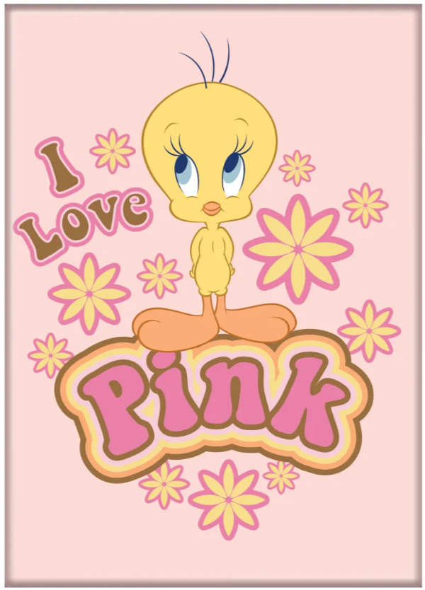 Looney Tunes Tweety I Love Pink Magnet