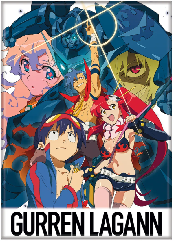 Gurren Lagann Group on White Poster Magnet
