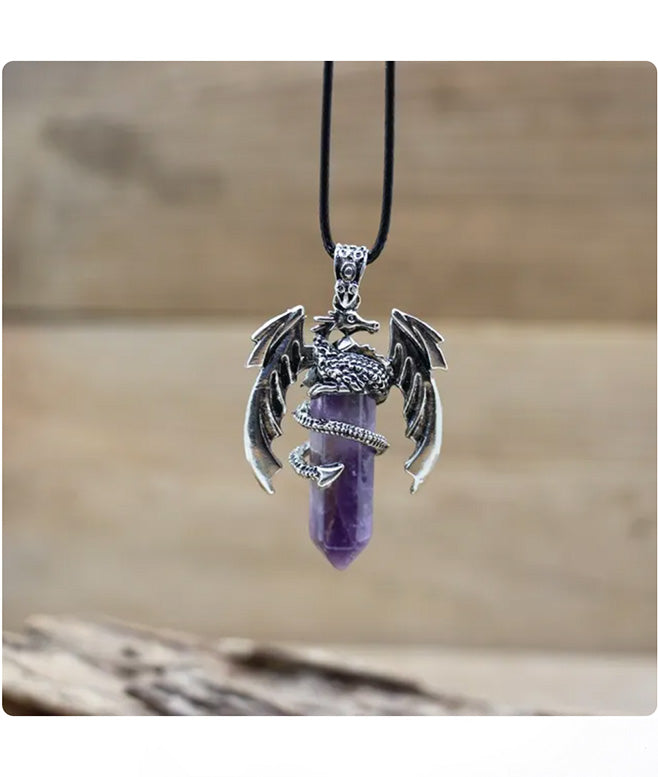 Amethyst Dragon Necklace