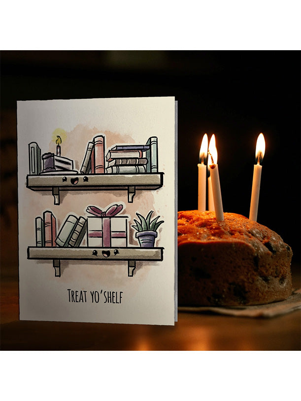 Book Reading Birthday Card