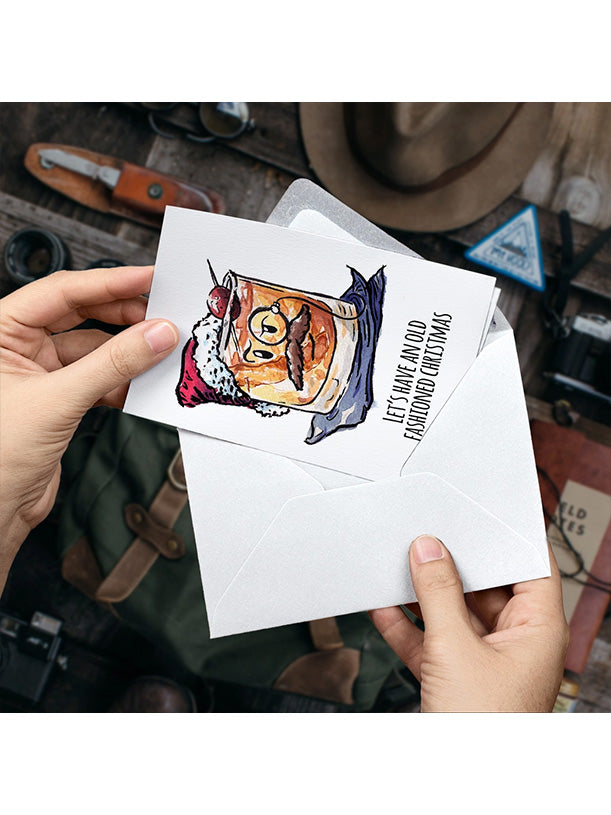 Cocktail Whiskey Holiday Card
