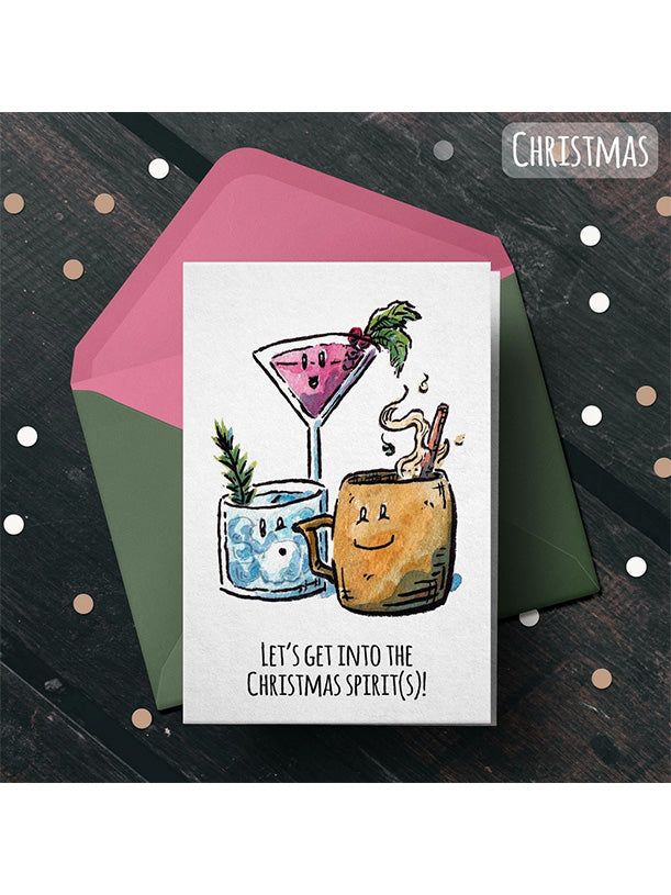 Cute Drinks Christmas Card