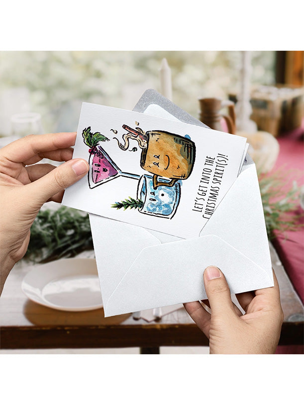 Cute Drinks Christmas Card