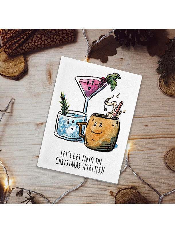 Cute Drinks Christmas Card