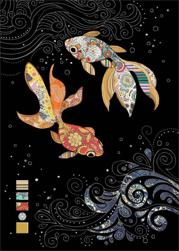Bug Art Two Fantail Fish Card