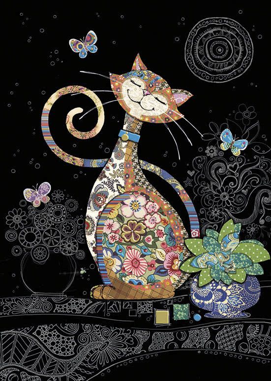 Bug Art Happy Cat Card