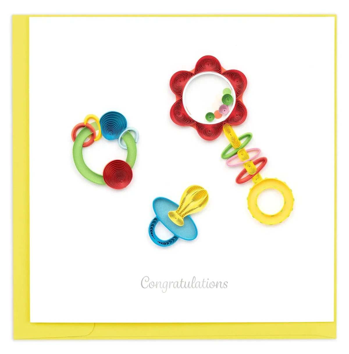 Quilled Baby Rattles Greeting Card